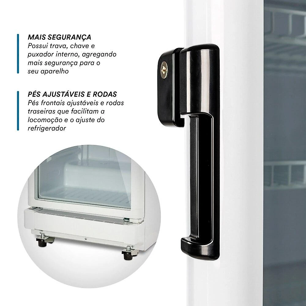 Refrigerador Expositor Vertical EOS 198 Litros Eco Gelo Digital Branco EEV200B 220V