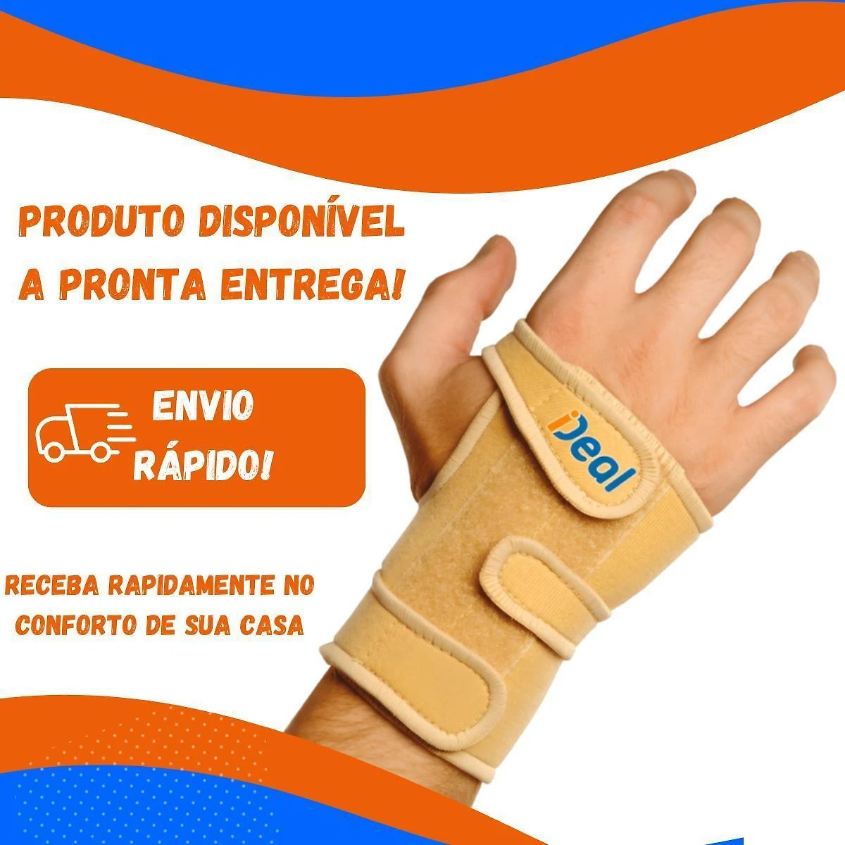 Miniatura Munhequeira Com Tala Órtese Punho Mão - Esquerdo Preto M