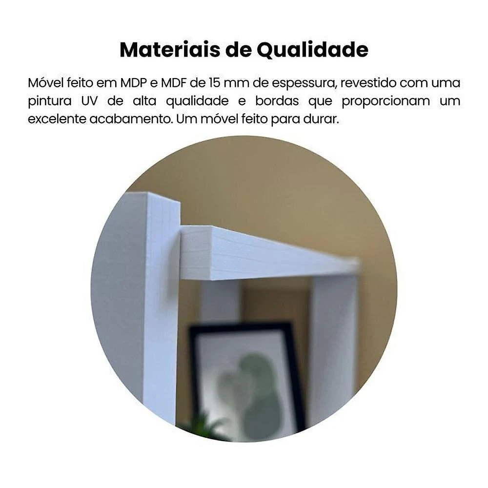 Kit 2 Peças com Escrivaninha Match e Estante para Livros 5 Prateleiras Branco