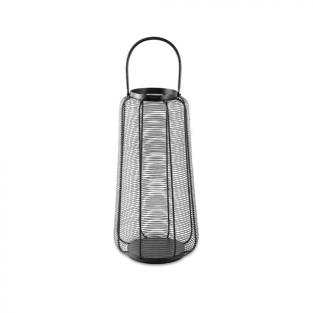 Lanterna Em Metal Preto 60x23x23cm