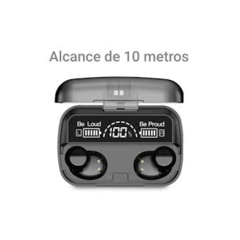 Fone de Ouvido Bluetooth MDM M10 com Case Power Bank para Leigos Som Estéreo e Microfone