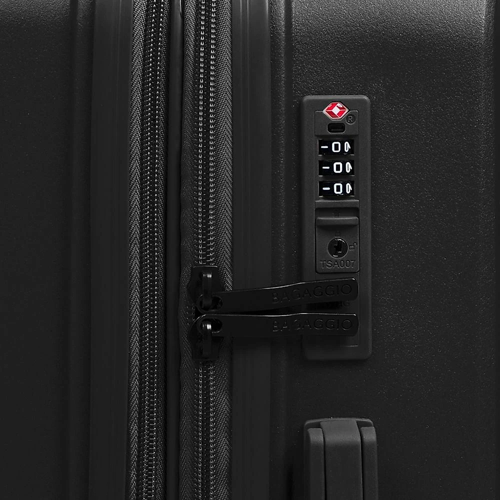 Mala de viagem grande 32 kg polipropileno 4 rodas seul preta g