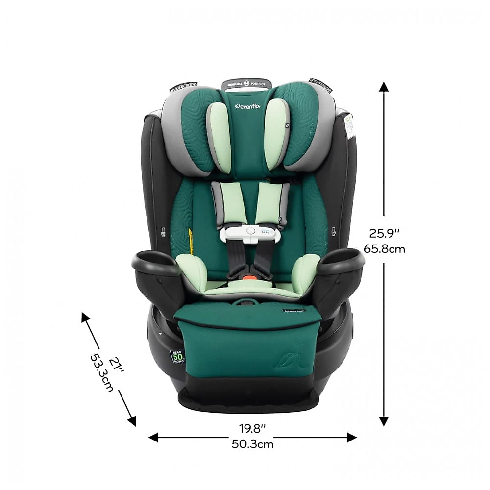 Cadeirinha Evenflo Revolve360 Extend Verde 3-em-1 Rotação 360° Recém-nascido a 54,4 kg brazilborder-0827000836459