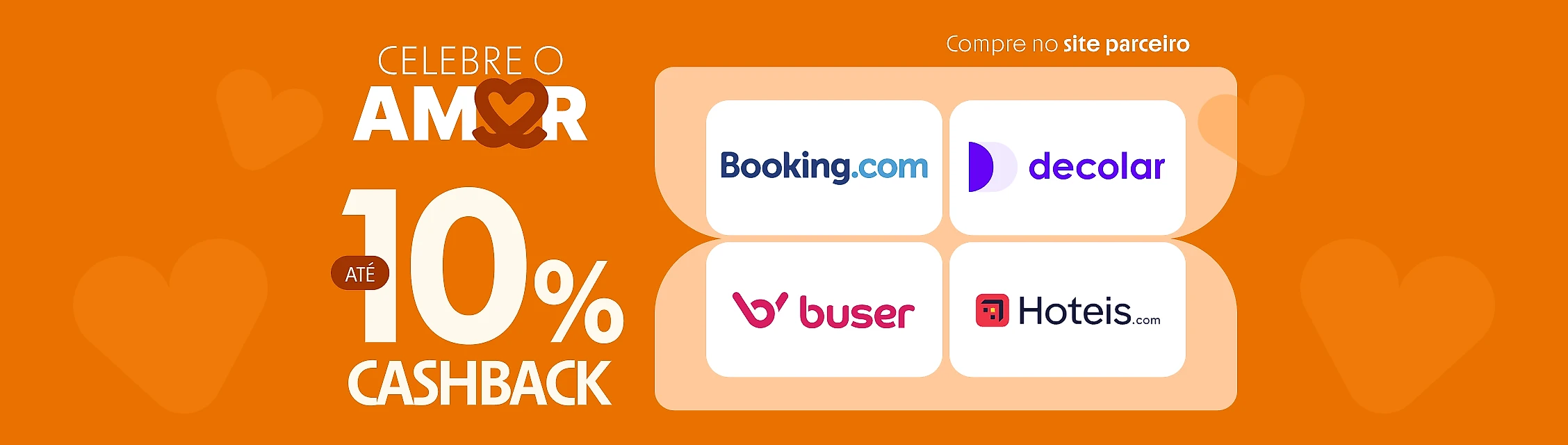 Viagens até 10% de cashback