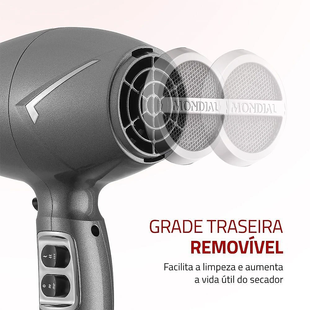 Secador De Cabelos Space Shine Mondial Grafite Bivolt SC-20-BI
