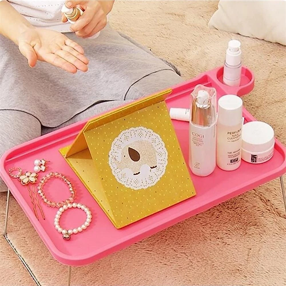 Mesa para Notebook 6677 com Suporte Portátil e Bandeja para Estudo Rosa Facilita