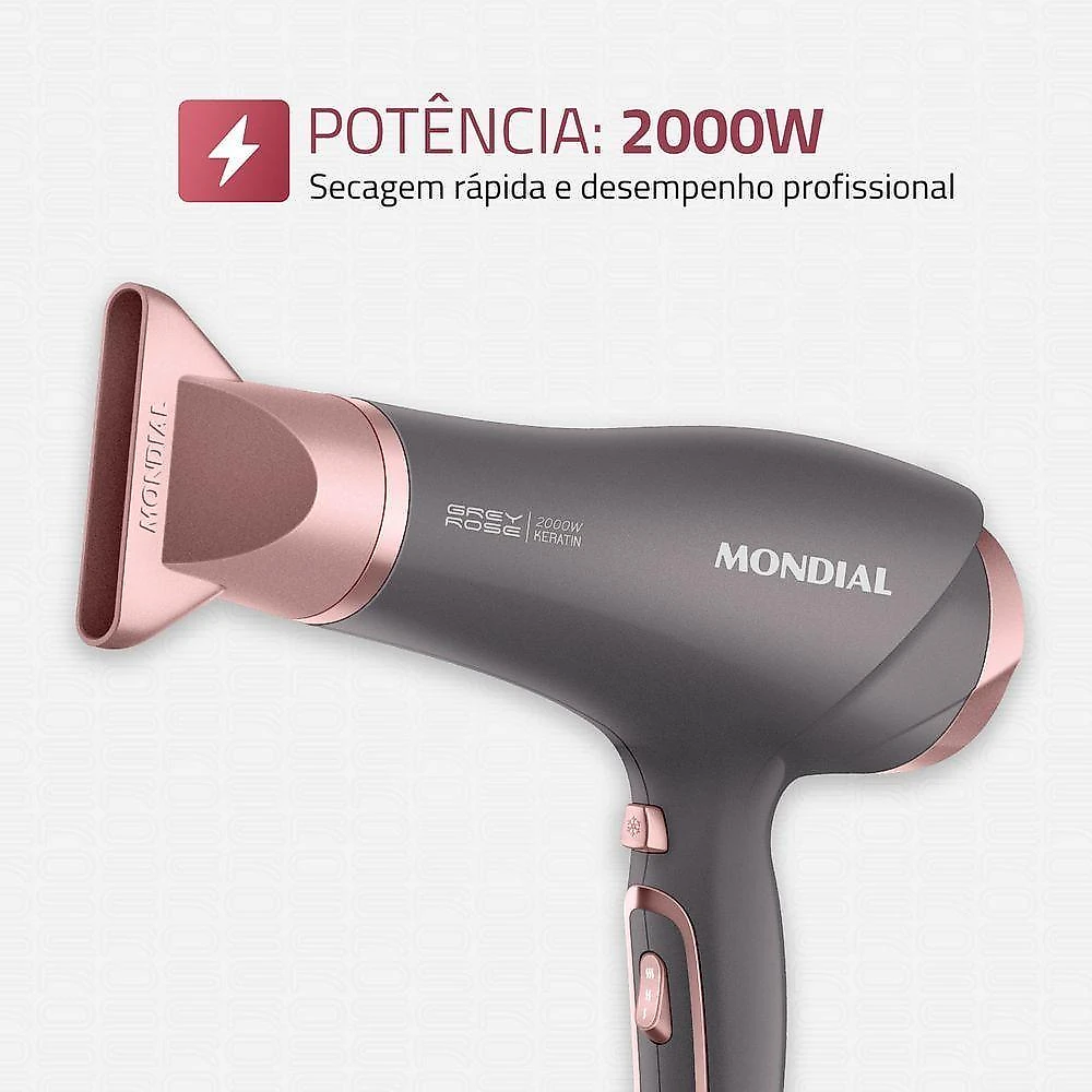 Secador De Cabelos Mondial Grafine/rose - Scn-11 Secador De Cabelos Scn-11 220v/60hz