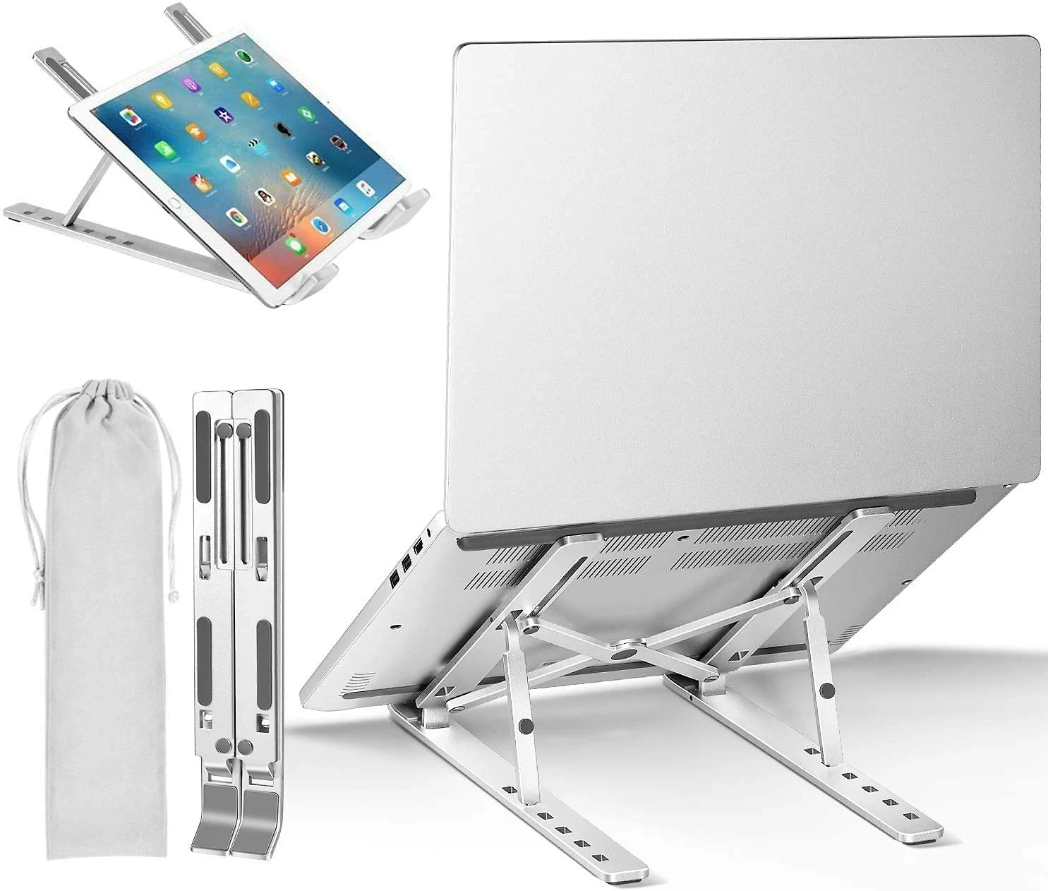Suporte Ergonômico Laptop iVoler Ajustável Dobrável 2540Cm Prata