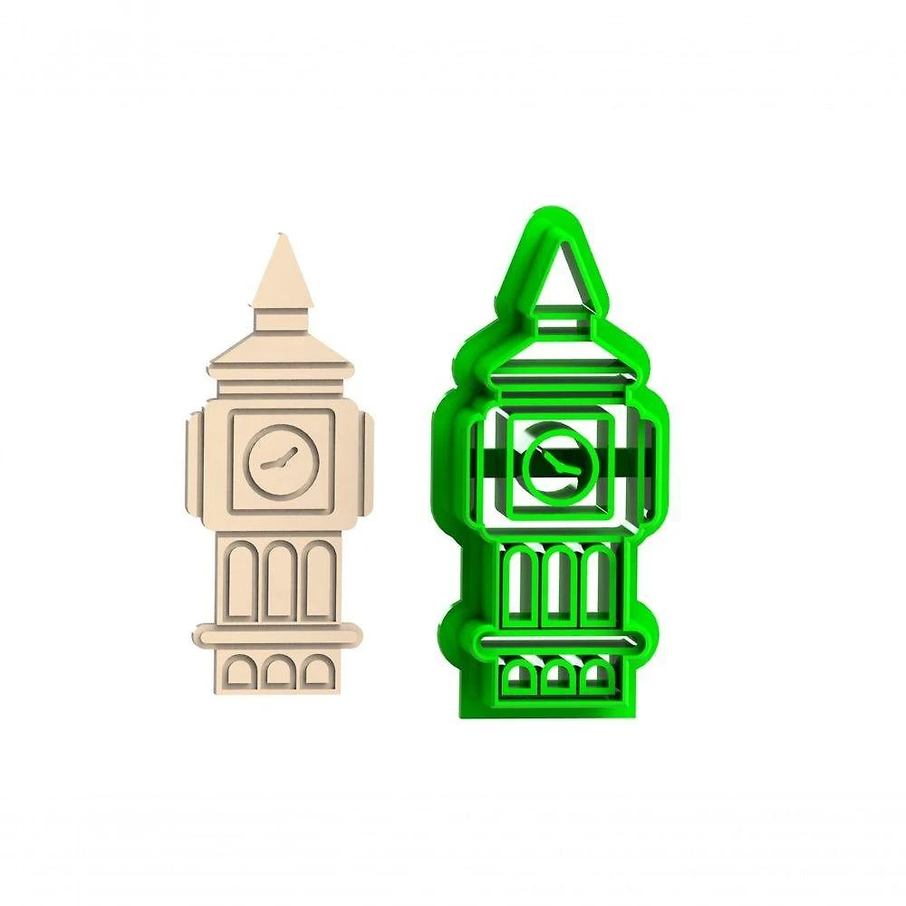Cortador Torre Big Ben Plástico PLA 6CM Cor Sortida HB Formas e Cortadores