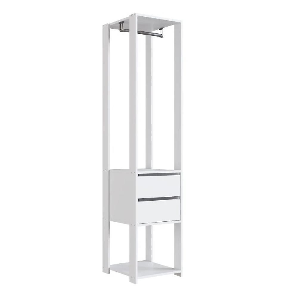 Guarda Roupa Closet 3 Peças com 3 Cabideiros 4 Gavetas 2 Nichos Easy Prodecor Branco