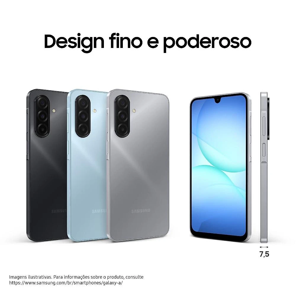 Celular samsung galaxy a17 4g tela 6.7" 256gb super amoled câmera tripla 50mp azul