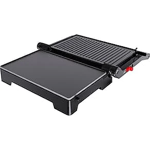 Mini Grill Elétrico Oster OGRL230 2 em 1 com abertura 180° - Inox 110V