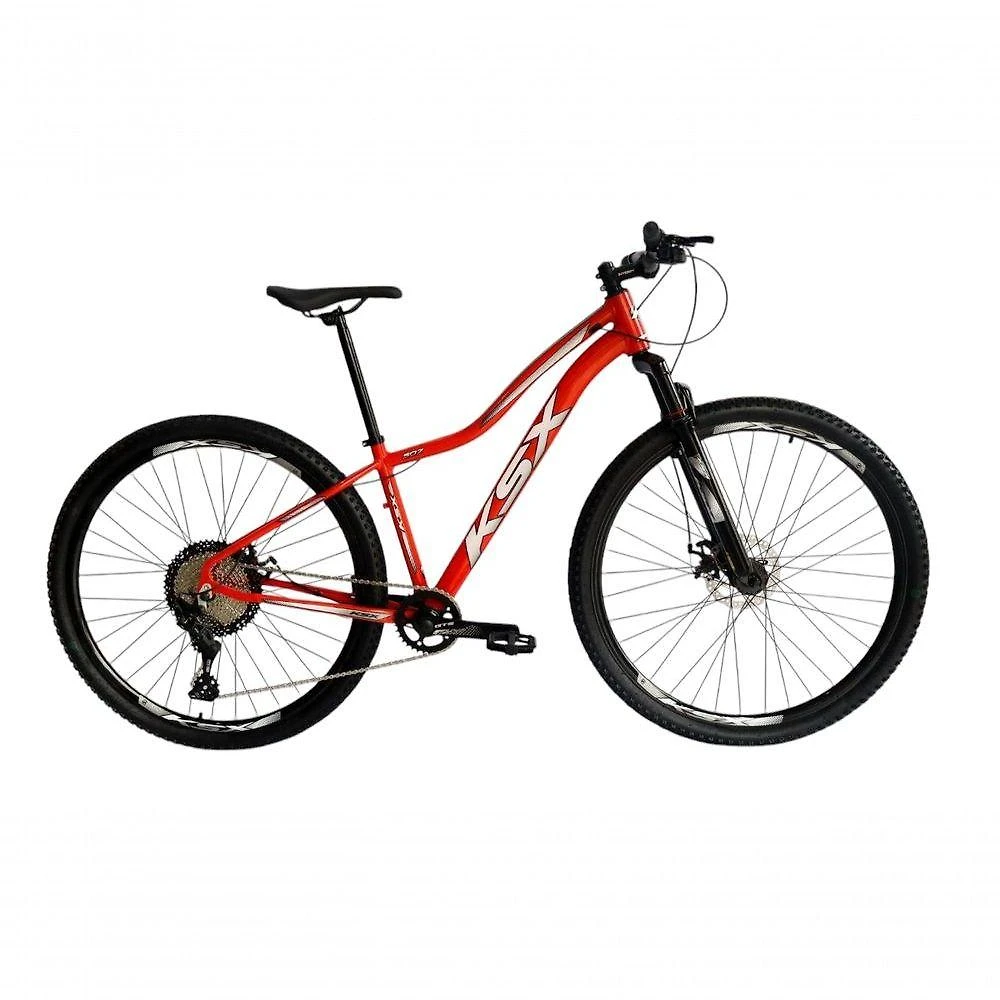 Bicicleta Aro 29 Ksx Sd7 Feminina 12v Garfo Com Trava K7 11/50 Freios Hidráulicos Kit 1x12 - Vermelho/branco Tam. 17