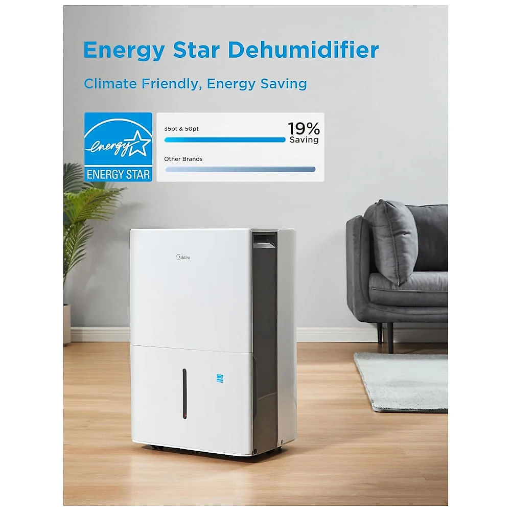 Desumidificador Midea 23,65 litros, 418 metros quadrados - Econômico e Eficiente para Ambientes Amplos, como Porões e Quartos Grandes