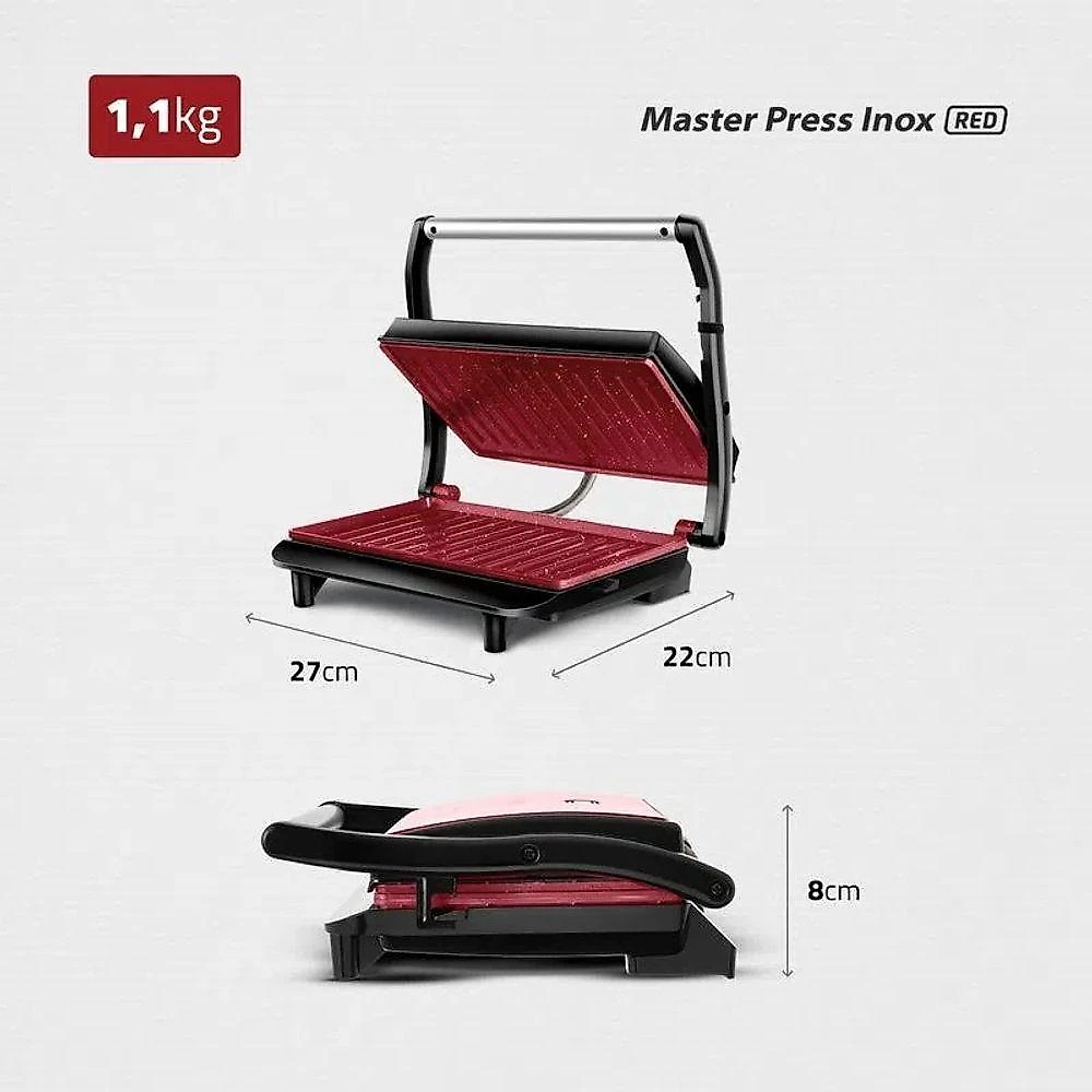 Sanduicheira e Grill Press Grill Master 1000W Pg-01-rc Vermelho 110V