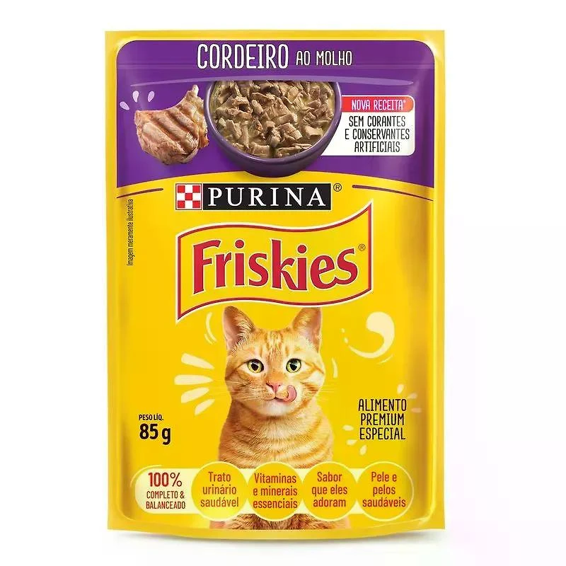 Ração Úmida FRISKIES para Gatos Cordeiro ao Molho Sachet 85g
