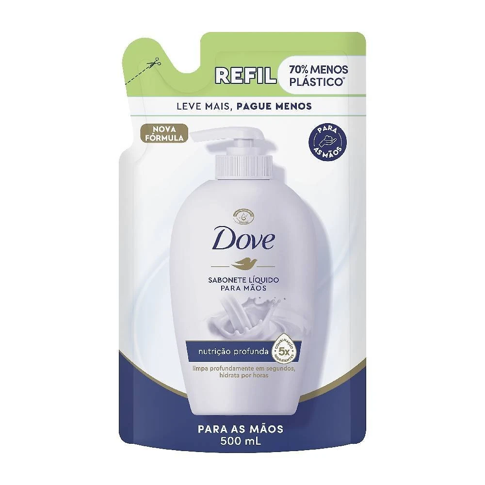 Sabonete Líquido Dove Mãos Nutrição Profunda Refil 500ml