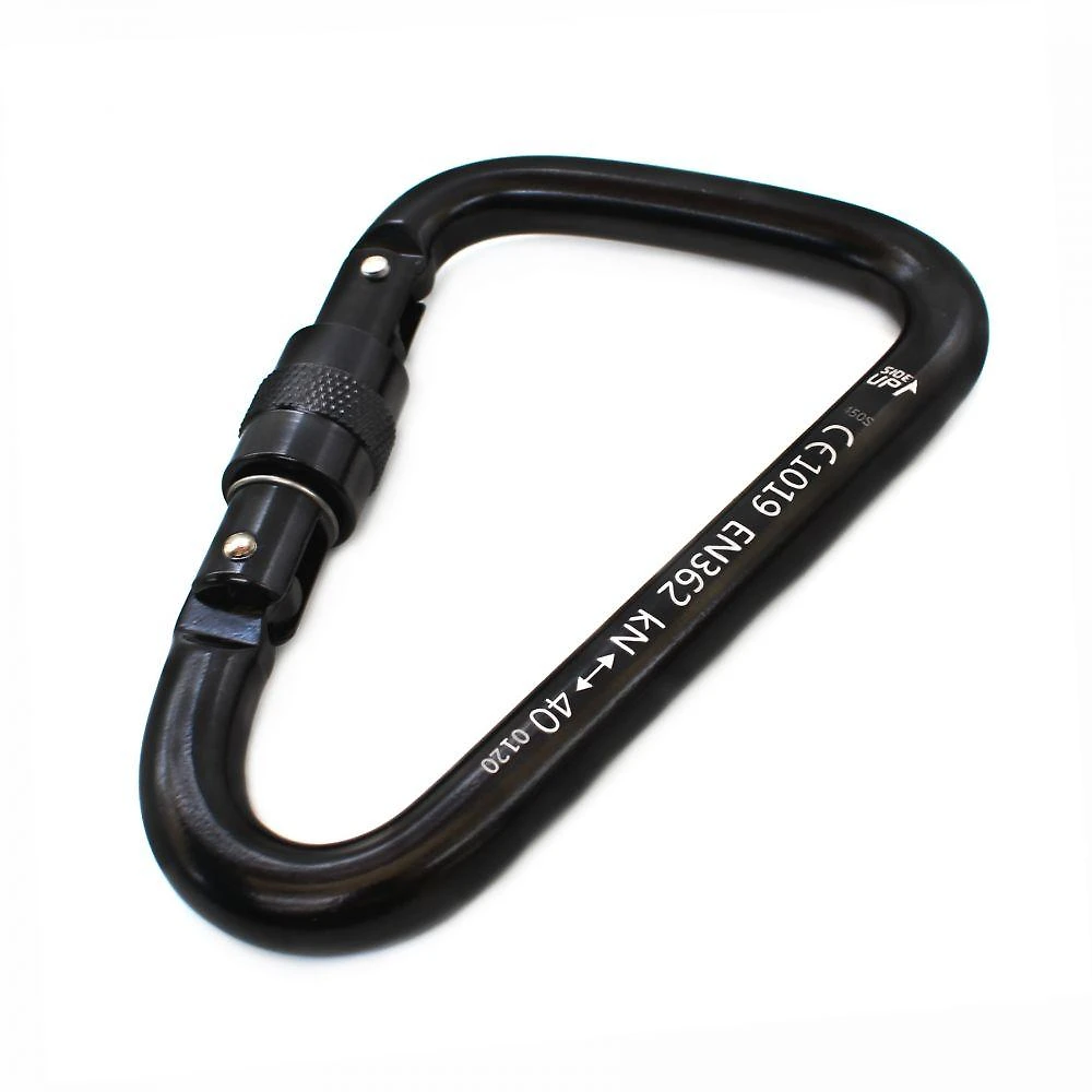 Mosquetão Aço 40kn Trava Rosca Operation Black Ce En Nbr