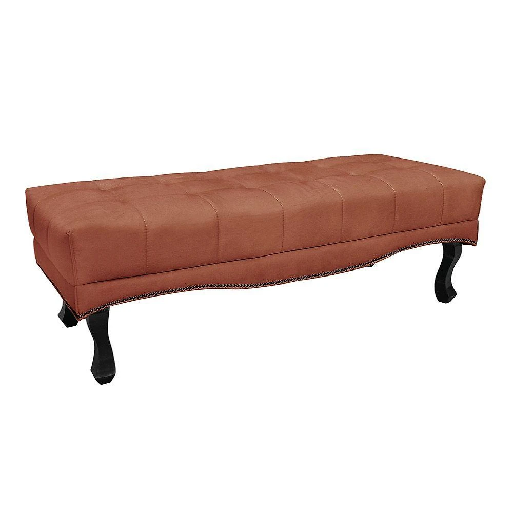 Puff Recamier Retrô Luis Xv Captonê Quarto Vicenza 140cm Veludo Cobre S04 - D'rossi