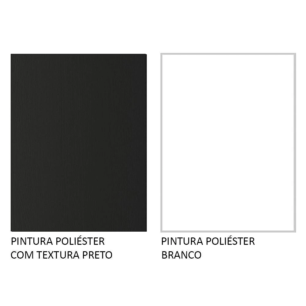 Guarda-roupa solteiro madesa denver 2 portas de correr com espelho preto/branco