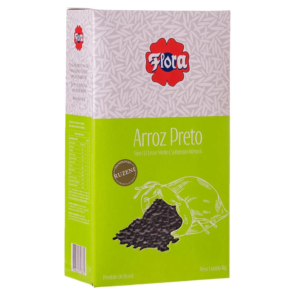 Arroz flora preto 1kg.