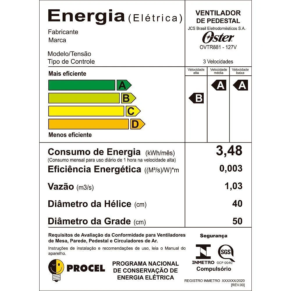 Ventilador De Coluna Oster Power Fresh 220V