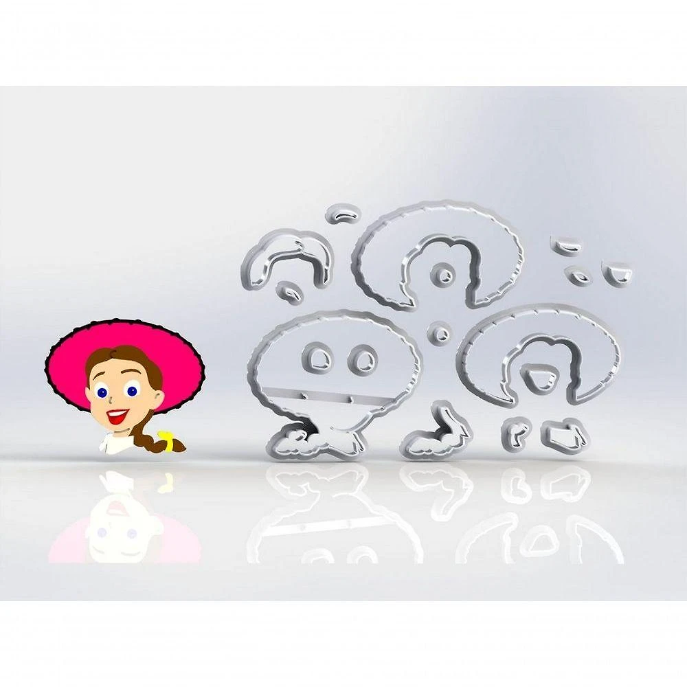 Cortador Toy Story Jessie Modular em Plástico PLA 7CM HB Formas e Cortadores