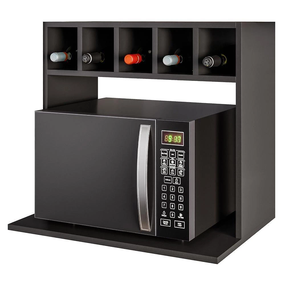 Suporte Microondas Nicho Garrafeiro Lisa Bp 60 Cm Eratto Moveis - Preto