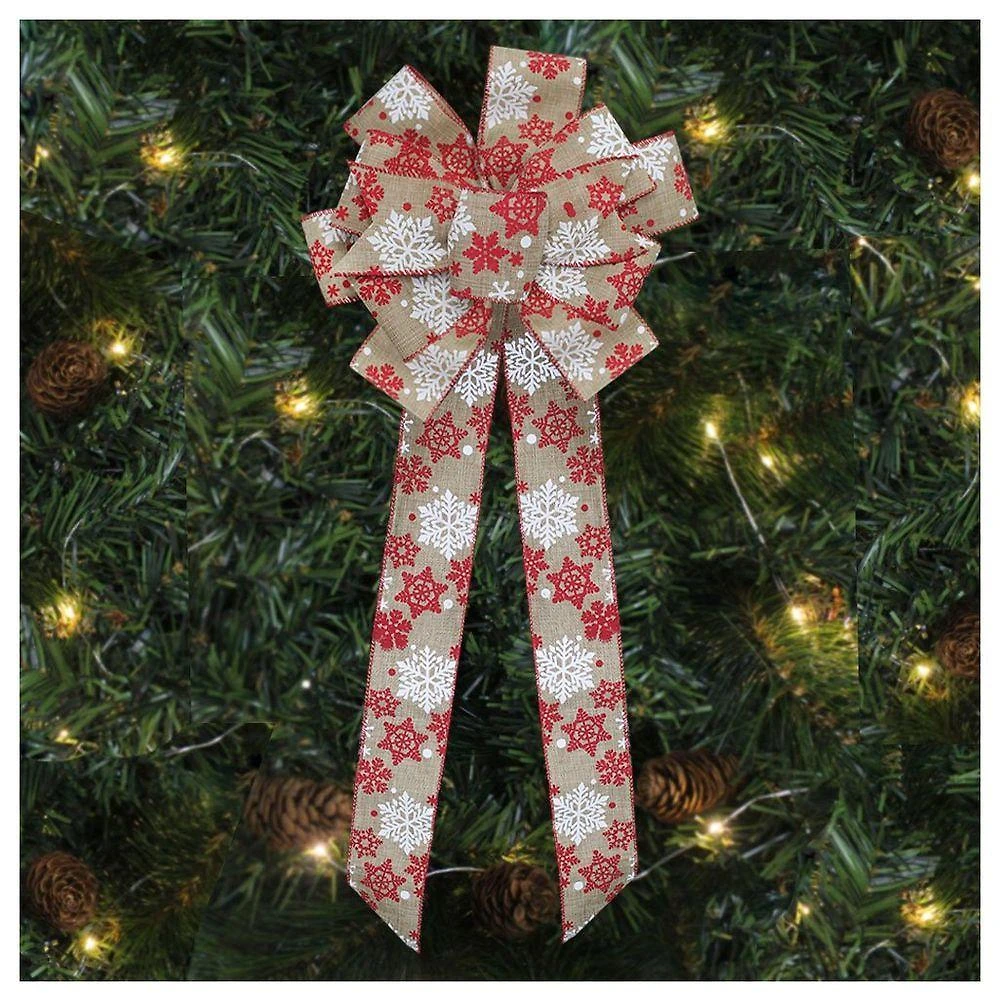 Kit 2 Enfeite árvore Natal Laço Decorado Flocos De Neve 78 Cm