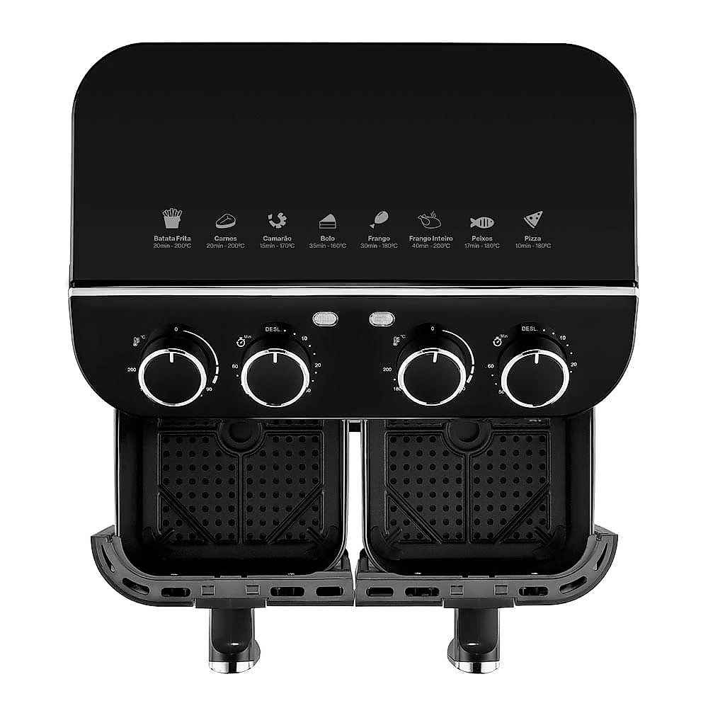 Air fryer multi 8l com 2 gavetas 1800w 127v preta - go233 preto - 127v