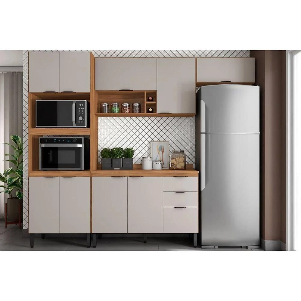 Cozinha Completa Firenze 4 Portas 2 Gavetas MDF-MDP 120CM Amendola Demóbile