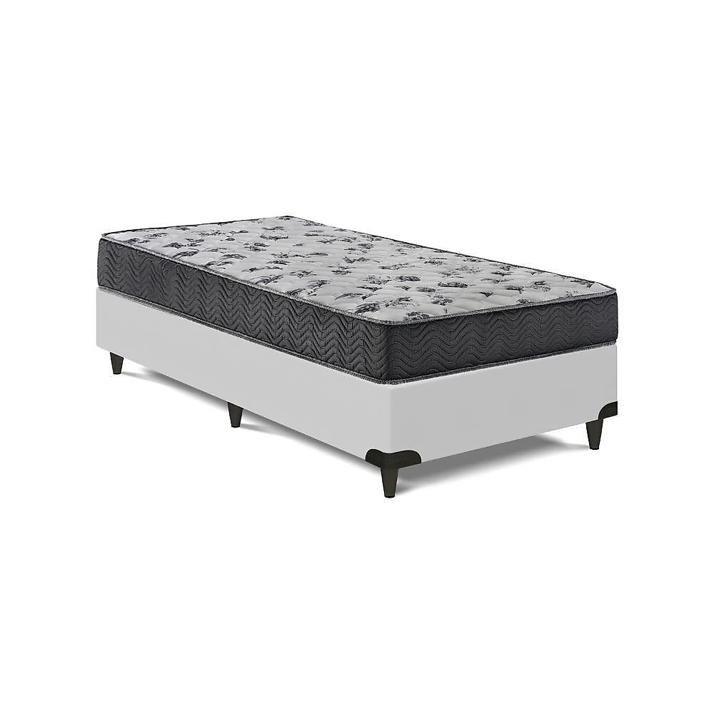 Cama Box com Colchão Solteiro Iso 100 D33 Espuma Branco Ortobom webcontinental-7899697086526