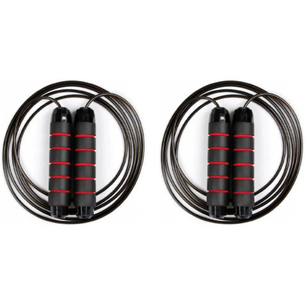 Corda de Pular Cross Speed Rope Rolamento Profissional com Cabo de Aço Ajustável Preto OEM