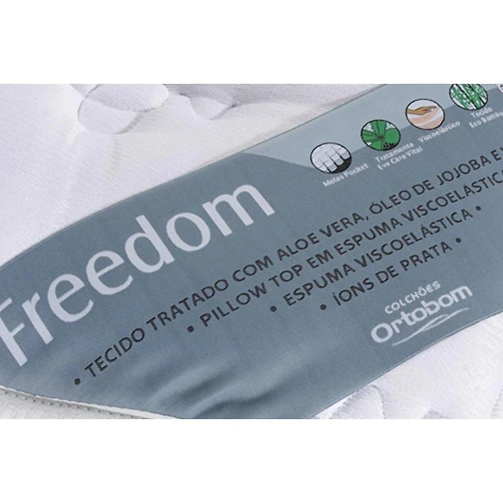 Cama Box Baú Casal: Colchão Molas Superpocket Ensacadas Ortobom Freedom + Base Crc Suede Black (138x188)