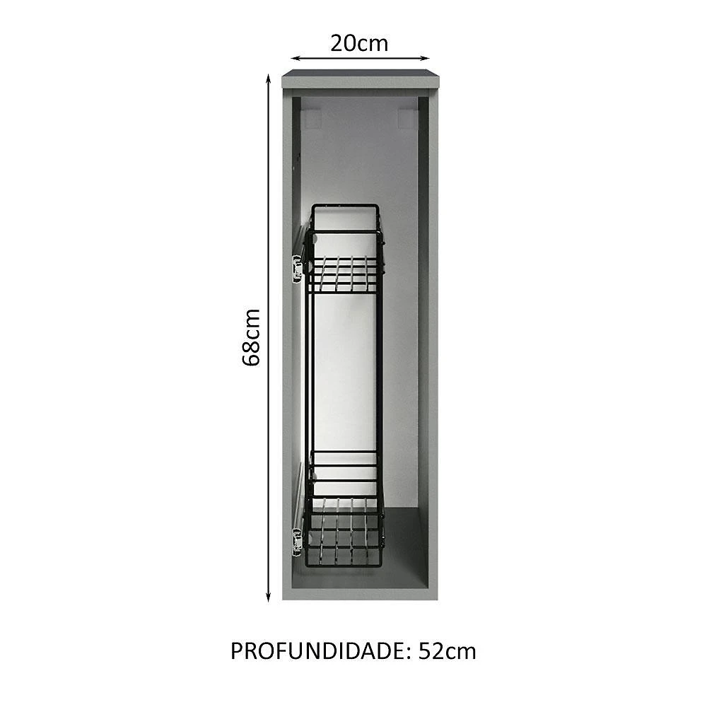 Balcão porta-temperos 20 cm suspenso  nice madesa