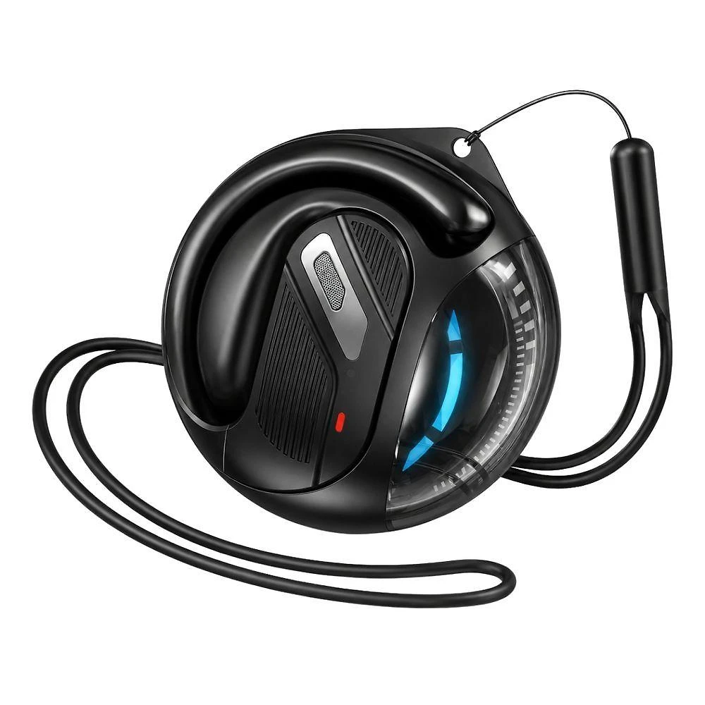 Fone de Ouvido Bluetooth MDM Pingente Esportivo para Academia com Cordão Preto