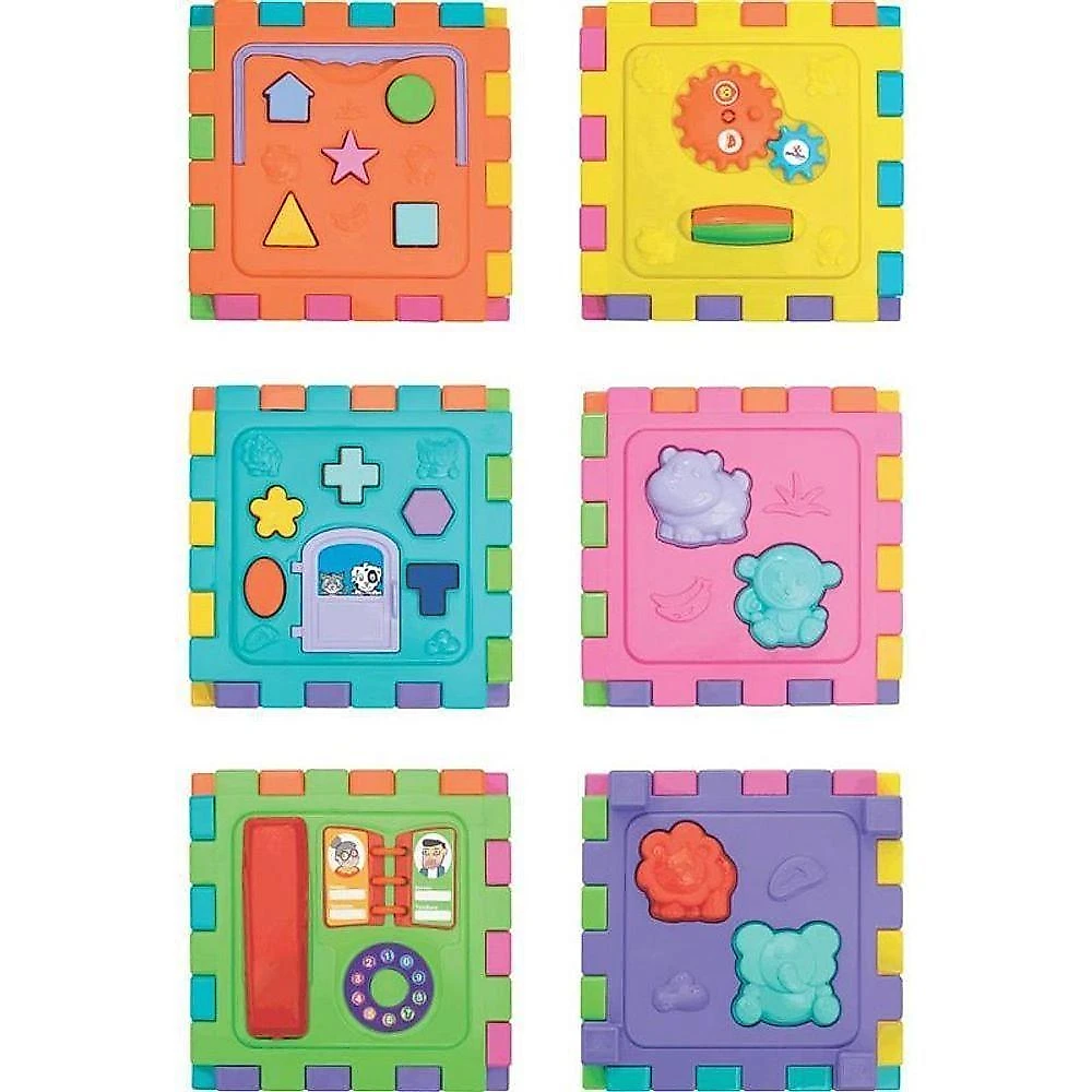 Cubo Didático Grande 2 em 1 com Tapete de Atividades Mercotoys