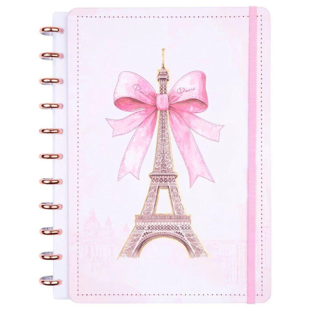 Caderno de Disco Reposicionável Disko Paris Capa Dura Grande Rosa