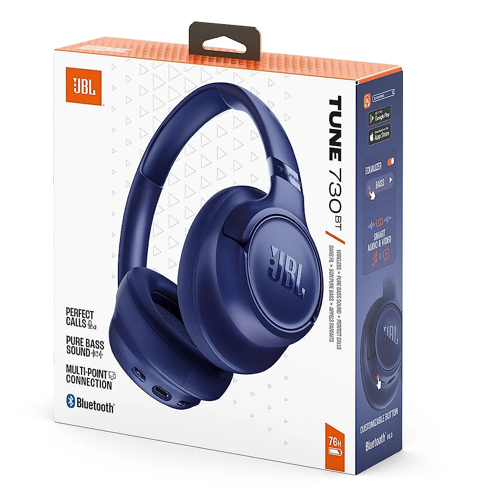 Fone de Ouvido Bluetooth JBL Tune 730BT Headphones Over-ear Azul Bivolt