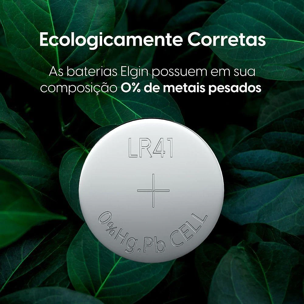Bateria Alcalina LR41 10 Unidades Prata Elgin