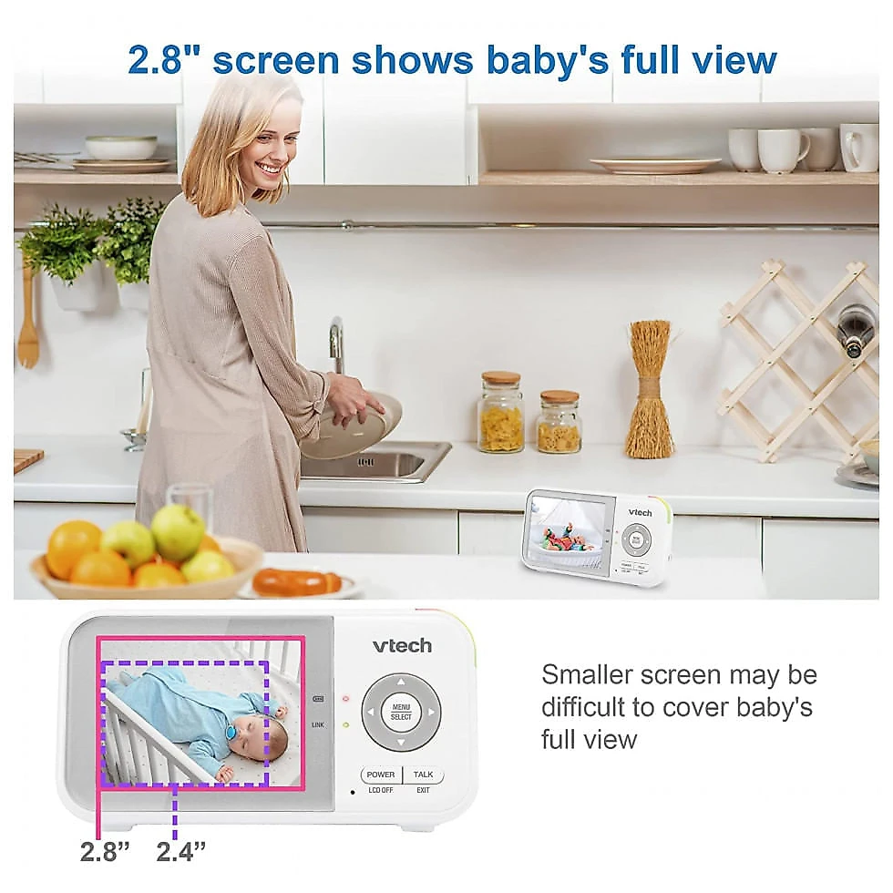 Babá Eletrônica VTech VM923 Alcance 90 m2, Monitor 270 com Sensor de Temperatura, Canções e Modo de Economia de Ene...