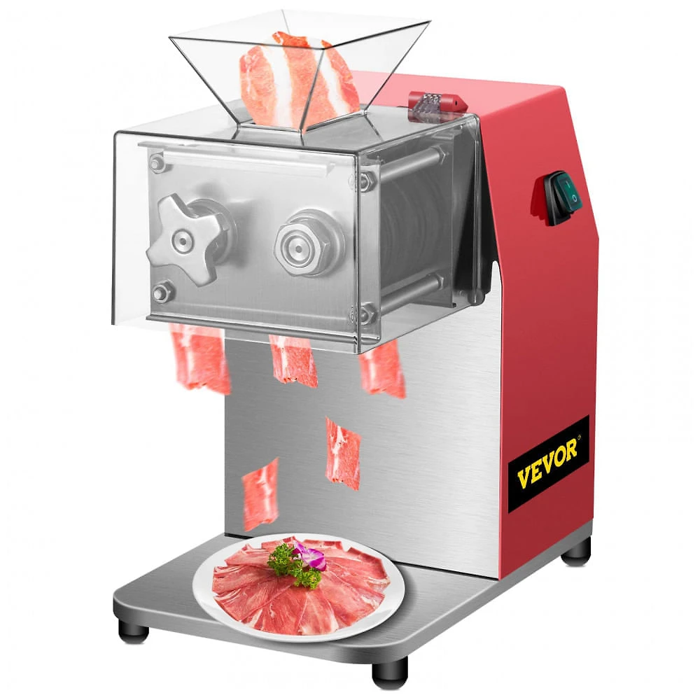 Cortador de Carne Elétrico VEVOR SJY-DQ90 250kg/h 850W Inox Cubos Tiras Fatias 110V
