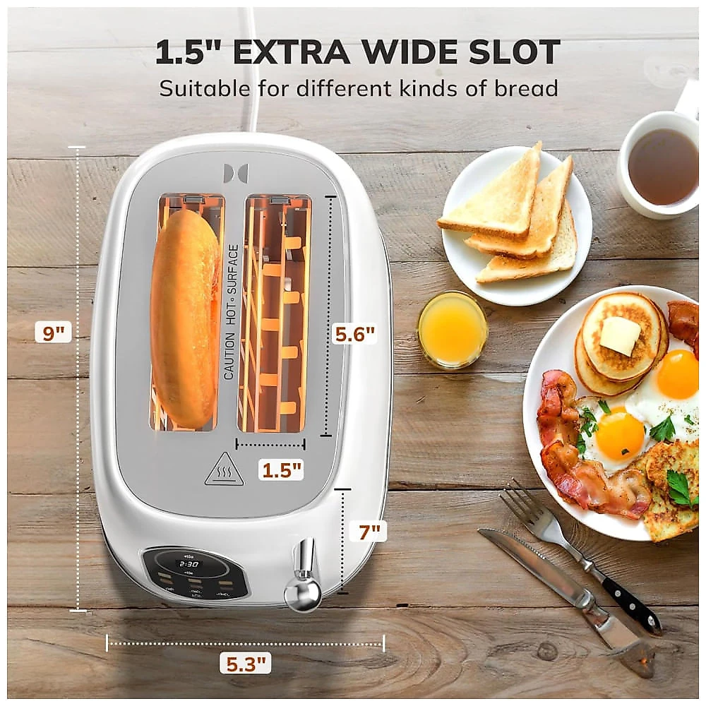 Torradeira 2 Fatias com Recursos para Bagel, 6 Nveis de Tostagem e Bandeja de Migalhas Removvel, 110V 800W, Keenstone, Branca 110v