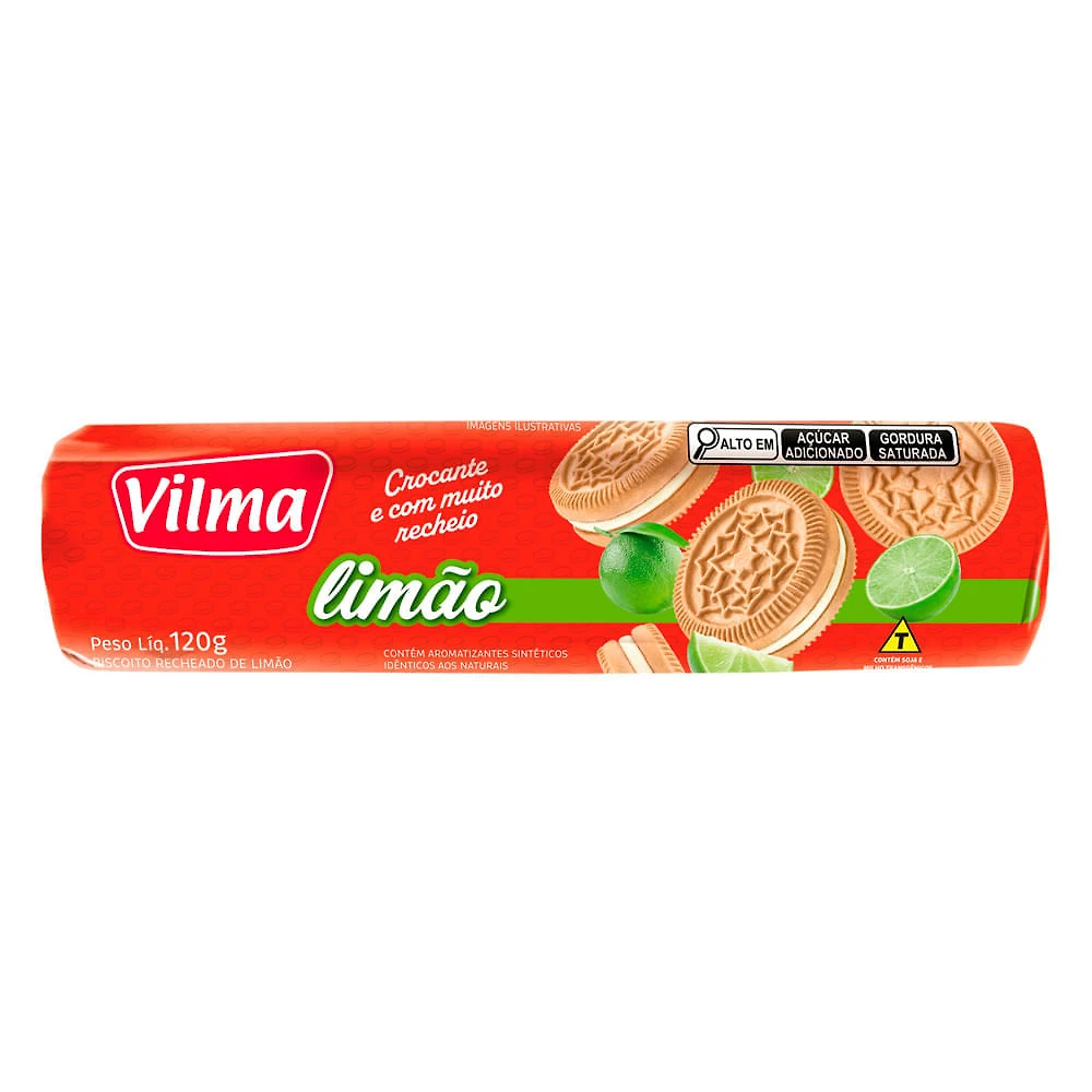 Biscoito Recheado Vilma Sabor Limão 120g