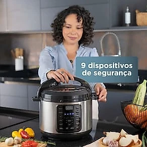 Panela de Pressão Elétrica Black+Decker PP900G Gourmand Gris 5L 900W Inox 110V