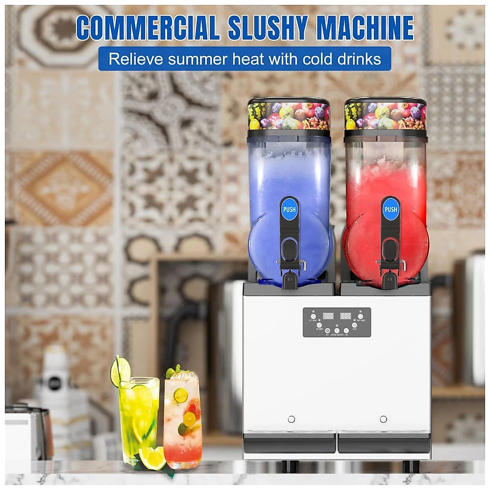 Máquina de Slush Raspadinha XPW 30L Duplo Tanque Comercial Inox 1000W 110V