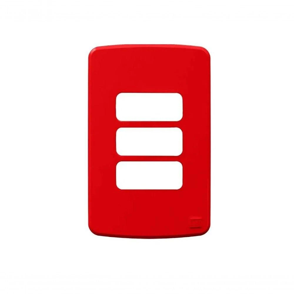 Placa de Interruptor Composé WEG 3 Posições Design Moderno Vermelho
