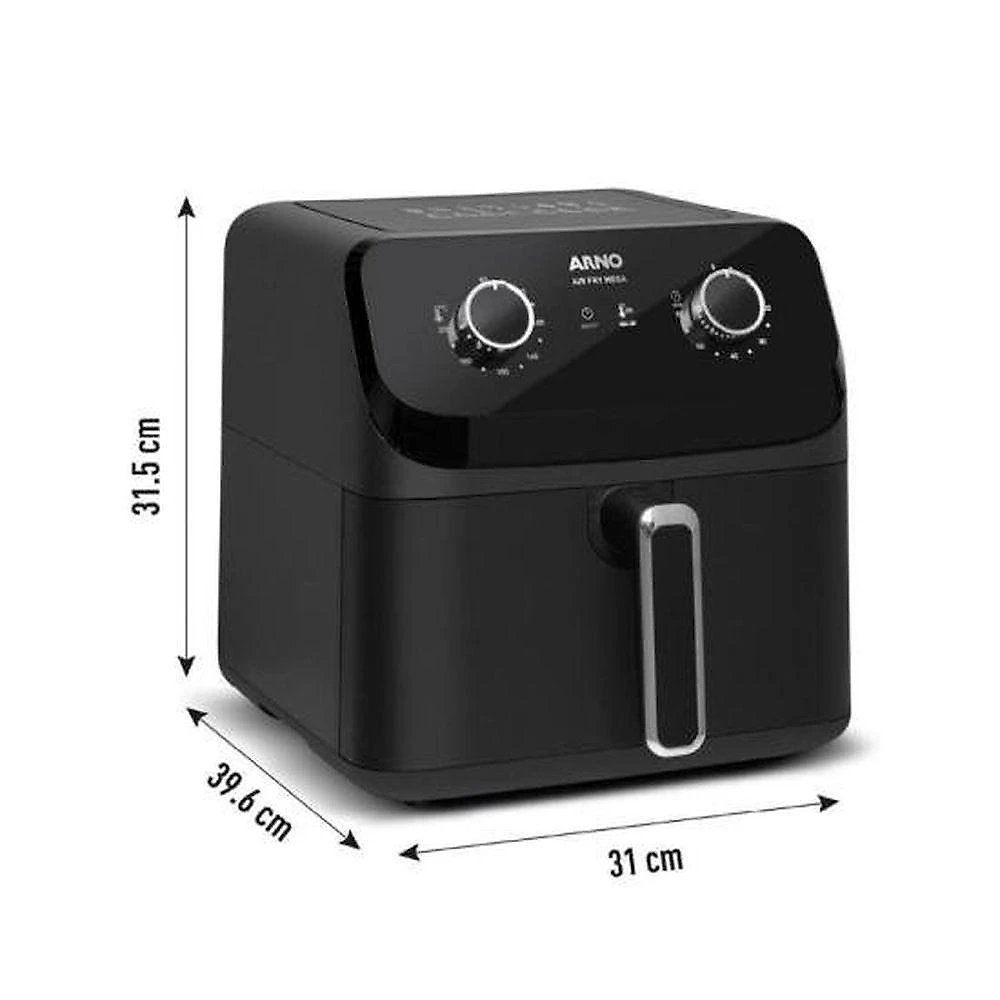 Fritadeira Sem óleo Air Fryer Arno Mega Afm7 7,5l Preta 127v