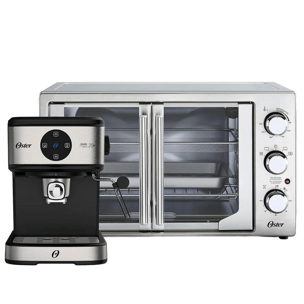 Kit Cafeteira Espresso Double E Forno e Fritadeira 42L French Door Oster 110V