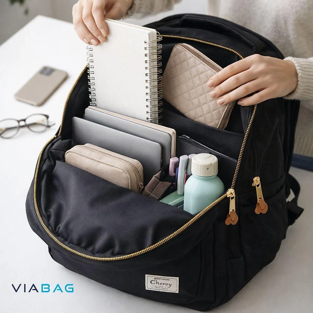 Mochila De Costas Feminina Casual Reforçada Alças Acolchoadas - Black Panter - Convoy